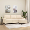 Trosjed s tabureom krem 180 cm baršunasti