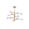 Ideal Lux - LED luster na stalku EQUINOXE 12xG4/2W/230V, prečnik 124 cm, mesing/prozirno