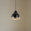 Opviq Obesna svetilka Yildo, 1-svetilna, črna/zlata, kovina, O 17 cm - Dnevna soba/jedilnica - Sodobni - črna, zlata
