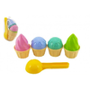 Teddies Peščeni set plastična zajemalka za sladoled 15 cm + torte 2 barvi v mreži 12 m+
