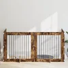 Vrata za pse s postoljem 4 pcs Dimljeni hrast 100 x 100 cm