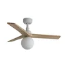 FARO 34281WT-11L - Stropni ventilator KLIMS 1xE27/15W/230V borovina/bela prečnik 92,5 cm WT+DO