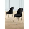 Hanah Home Set stolica Pefa, 45x91x42 cm, 6 komada, Crno-srebrne boje