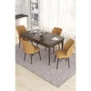 Hanah Home trpezarijski set Eva, sto na razvlačenje i 4 stolice, ploča u dekoru drveta Baroque, kapućino tkanina Babyface