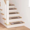 Vidaxl Samolepilni stopniščni tepihi 15 pcs Rjava 65 x 21 x 4 cm