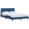 Vidaxl Posteljni okvir brez vzmetnice Hanko moder 140x190 cm blago