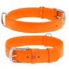 WAUDOG Dvoslojna pasja ovratnica iz kakovostnega usnja v oranžni barvi, Oranžna 21-29 cm, širina: 12 mm