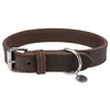 Trixie Usnjena ovratnica Rustic M-L 42-48cm/25mm temno rjava TR