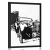 Plakat črnobel retro radio z abstrakcijo - 60x90 silver