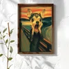 WallXpert uramljena MDF slika NAL079-70, čivava u stilu slike Krik Edvarda Munka, 50 x 70 cm