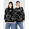 Poetic Collective Doodle Jacquard Knit Crewneck Pullover black