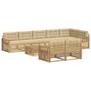 Set vanjskih sofa s jastukom 9 pcs Bijela i bež Poliester