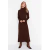 Trendyol Modest Ženska haljina Tctaw23Eb00001, Smeđa