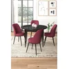 Hanah Home Set Trpezarijski sto i 4 stolice, Bordo-crni