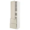 METOD/MAXIMERA Visoka omara+plc/4prd/vrata/2 ličn, bela/Havstorp bež, 60x60x220 cm