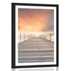 Plakat s paspartujem star leseni most - 40x60 silver