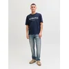 JACK & JONES Majica JJDevin Daytona  mornarska / bela