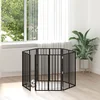 Vrata za pse 6 pcs Crna 60 x 80 cm Cinkani čelik