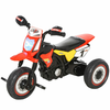 HOMCOM Otroški tricikel v stilu motornega kolesa s pedali, z lučmi in zvoki, 3 velika kolesa, starost 18-36 mesecev, 71x40x51cm, rdeča barva