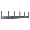 VIDAXL gabion košara u-oblike s 6 stebri železo 620x20x150 c