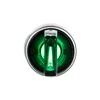 3-pozicijsko stikalo, zeleno, 2Z, osvetljeno, 230 V AC, ponikljan obroč, ST22-P3L.Z-20-LED230AC