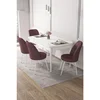 Hanah Home trpezarijski set Via, sto na razvlačenje i 4 stolice, bela ploča, puder roze tkanina Jerry