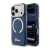 Maska Guess IML Script Metal MagSafe za iPhone 17 Pro Max plava