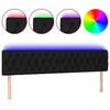 Vidaxl LED posteljno vzglavje črno 200x7x78/88 cm blago