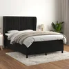 Vidaxl Box spring posteljni z vzmetnico črn 140x190 cm žamet