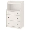 HAUGA Komoda s 3 fioke i policom, bela, 70x46x116 cm