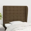shumee vidaXL Vzglavje z ušesi temno rjavo 83x23x118/128 cm blago