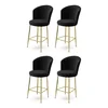 Hanah Home Set barskih stolica Fora, 4 komada, Crno-zlatni