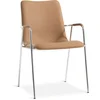 Dining chair LAUTRUP cognac/chrome