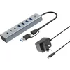 Conceptronic Conceptronic HUBBIES20GP USB 3.0 hub, 7-port, s napajalnikom, siva
