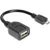 Delock USB 2.0 priključni kabel [1x USB 2.0 Micro-B vtič - 1x USB 2.0 priključek] 0,15 m Črna z O