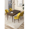 Hanah Home Set Trpezarijski sto i 4 stolice Arp, Žuto-braon