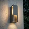 Lindby LED zunanja stenska svetilka Enyra, črna, 27 cm, IP65 - Sodobni - antracit, bela - Aluminij