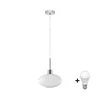LED luster na sajli HARMA 1xE27/60W/230V O 25 cm mat hrom/bela