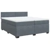 Vidaxl Box spring postelja z vzmetnico temno siva 200x200 cm žamet
