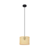 Luster na sajli ALBA 1x E27/15W/230V, prečnik 20 cm, ratan/crna