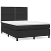 Vidaxl Box spring postelja z vzmetnico črn 140x190 cm umetno usnje
