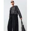 Sinsay - Wide leg pantalone sa dodatkom viskoze i stopperom na nogavicama - crno