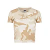 Womens short T-shirt Cropped Camo light/camouflage
