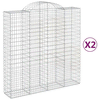 Lučne gabionske košare 2 kom 200x50x200/220cm pocinčano željezo