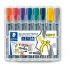 Marker za flipchart, mešani set, 2/2-5 mm, STAEDTLER Lumocolor 356, 8 različnih barv, 8 kosov
