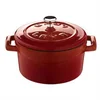 Saucepan, Folk range, cast iron, 10 cm, red color - LAVA brand