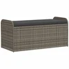 Vidaxl Klop z blazino siva 115x51x52 cm poli ratan