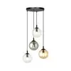 Luster na sajli COSMO 4xE14/10W/230V prečnik 40 cm crna/siva/bež/prozirna