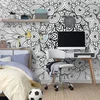 Tapeta etno Mandala v črnobeli varianti - 490x330