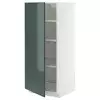 METOD Visoki element s policama, bela/Kallarp tamna sivozelena visokog sjaja, 60x60x140 cm